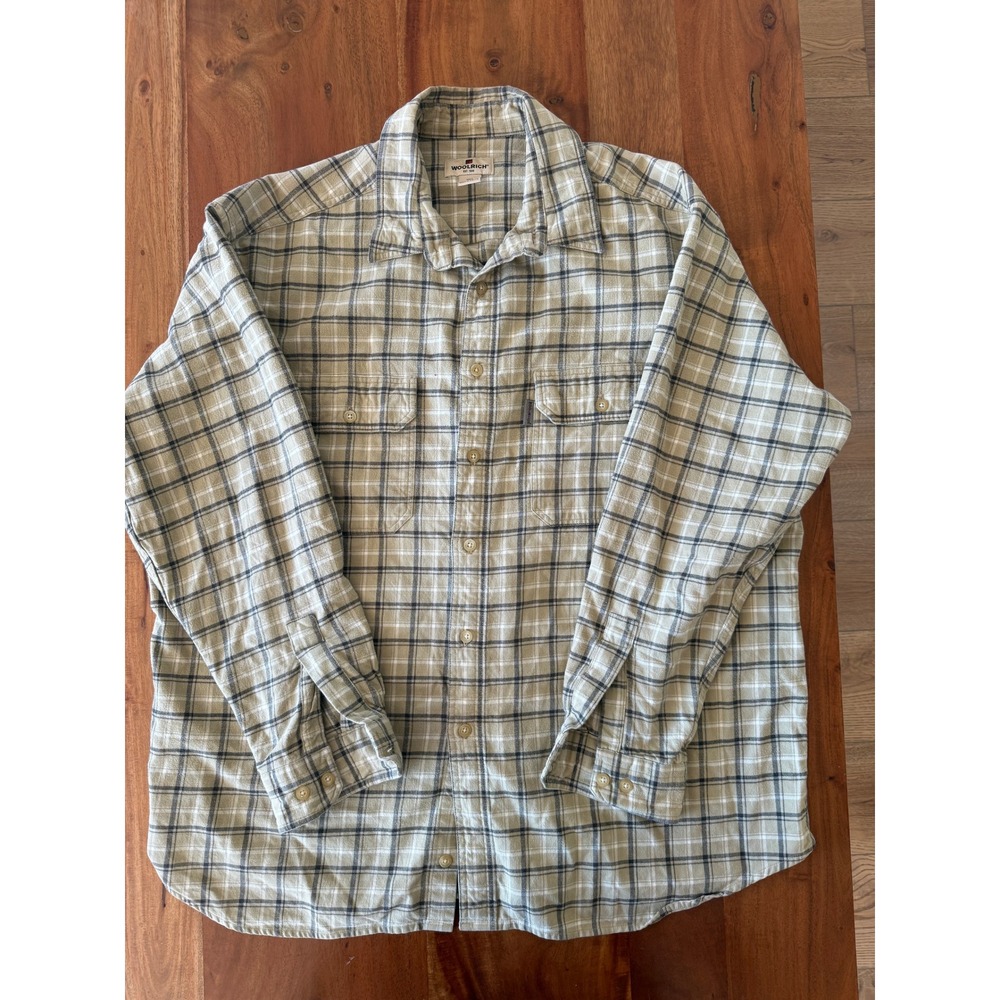 Woolrich Men's Cotton Flannel Beige/Black Size 2XL